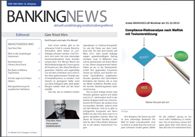 BANKINGNEWS Ausgabe 14 vom 24.10.2013